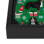 Bernese Mountain Dog christmas dog breed gifts mittens stockings presents candy canes Framed Canvas Print Gallery Image 2