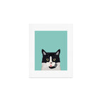 Black and White Cat - cat lady art, cat art, cats, black and white cat Art Print Gallery Image 1