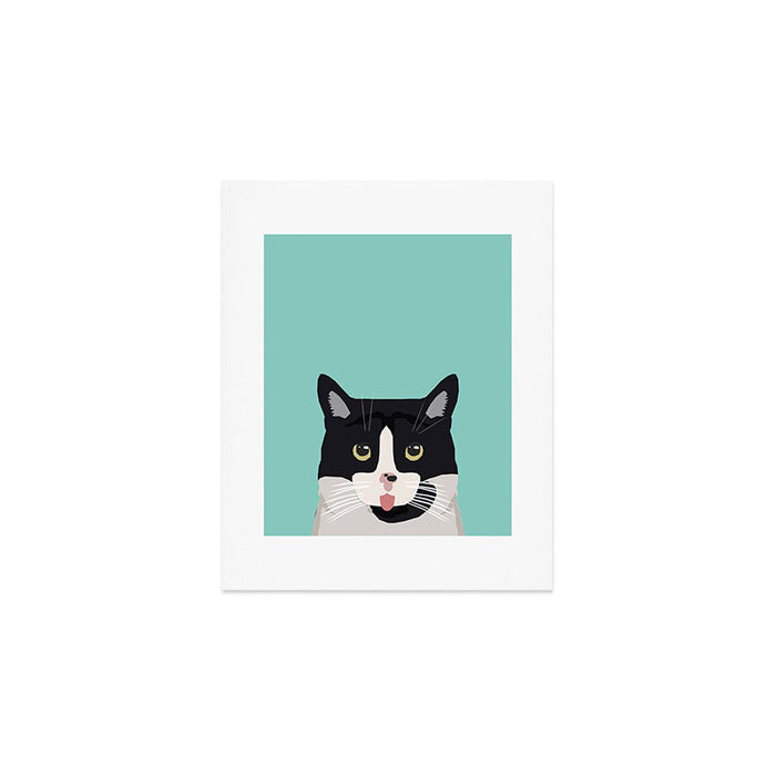 Black and White Cat - cat lady art, cat art, cats, black and white cat Art Print Gallery Image 1