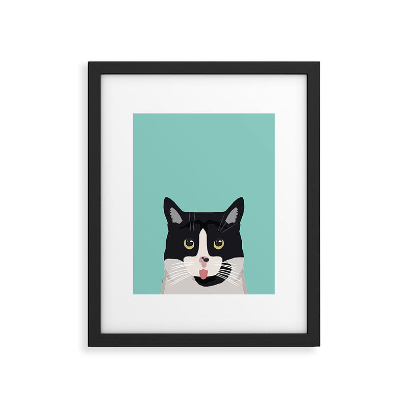 Black and White Cat - cat lady art, cat art, cats, black and white cat Framed Art Print Gallery Image 5