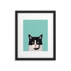 Black and White Cat - cat lady art, cat art, cats, black and white cat Framed Art Print Gallery Image 5