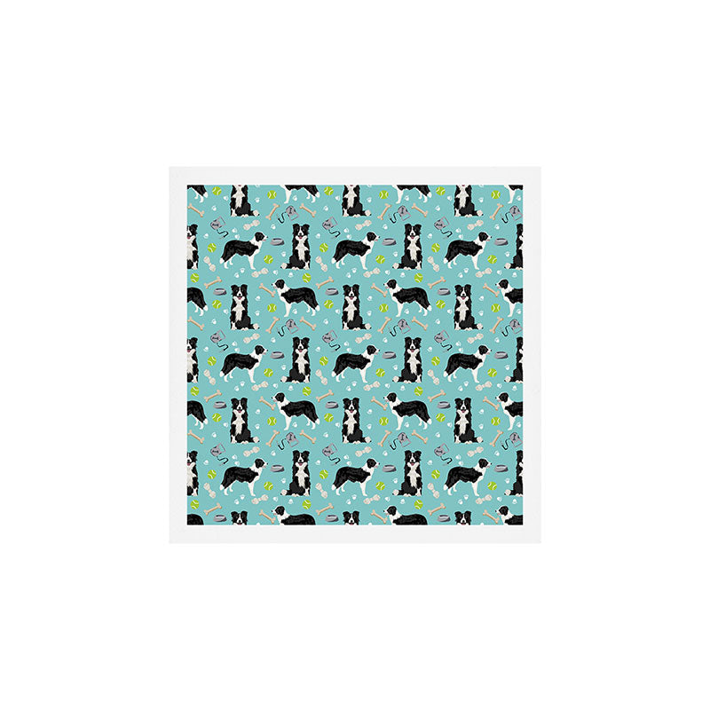 Border Collie tennis ball cute pet portrait by pet friendly dog patterns dog breed gifts Art Print Gallery Image 1