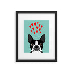 Boston Terrier - Hearts, Cute Funny Dog Cute Valentines Dog, Pet, Cute, Animal, Dog Love,  Framed Art Print Gallery Image 5