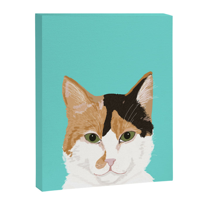 Calico Cat - Cute cat black, white, tan, orange tabby cat, cute kitten Canvas Print Gallery Image 1