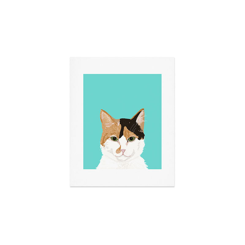 Calico Cat - Cute cat black, white, tan, orange tabby cat, cute kitten Art Print Gallery Image 1