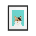 Calico Cat - Cute cat black, white, tan, orange tabby cat, cute kitten Framed Art Print Gallery Image 5