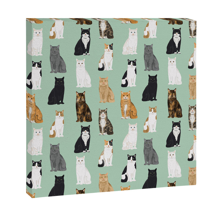 Cat breeds pattern kitty kittens cats tabby siamese white tortoiseshell Canvas Print Gallery Image 1