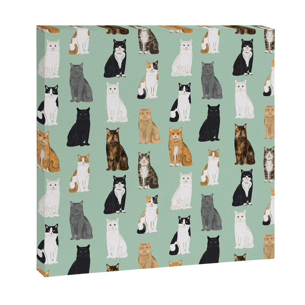 Cat breeds pattern kitty kittens cats tabby siamese white tortoiseshell Canvas Print Gallery Image 3