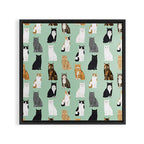 Cat breeds pattern kitty kittens cats tabby siamese white tortoiseshell Framed Canvas Print Gallery Image 3