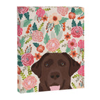Chocolate Lab florals dog breed portrait pet art dog lover gifts labrador retriever Canvas Print Gallery Image 6