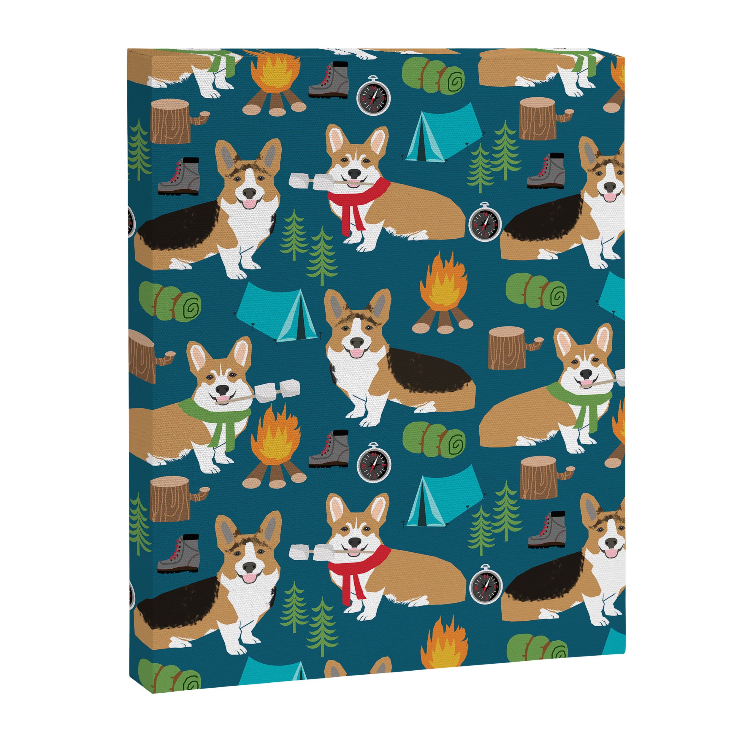 Corgi camping marshmallow roasting corgis outdoors nature dog lovers Canvas Print Gallery Image 8