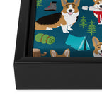 Corgi camping marshmallow roasting corgis outdoors nature dog lovers Framed Canvas Print Gallery Image 3