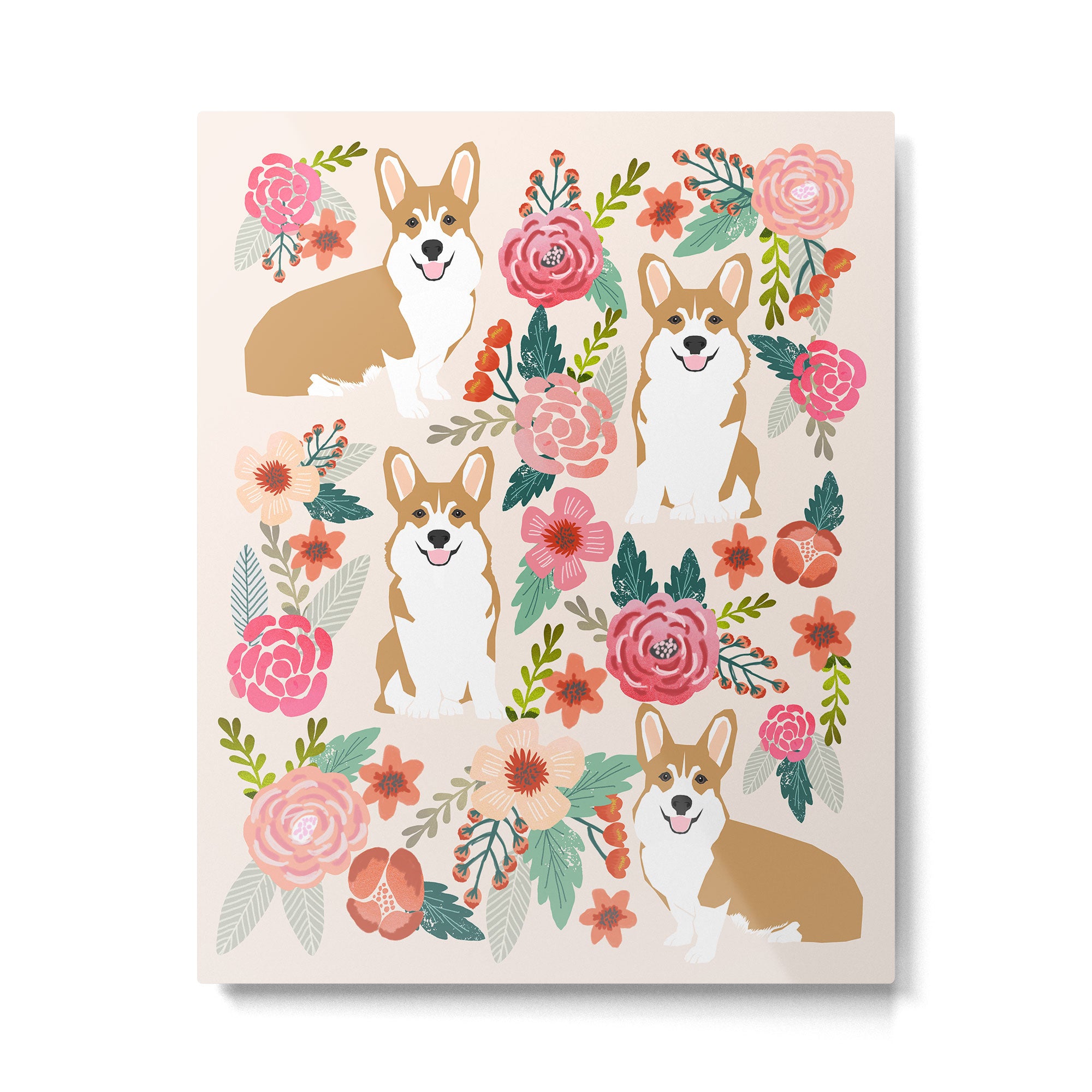 Corgi floral spring bloom flowers nature garden dog dog breeds corgis cute corgi puppies love  Metal Print Gallery Image 4