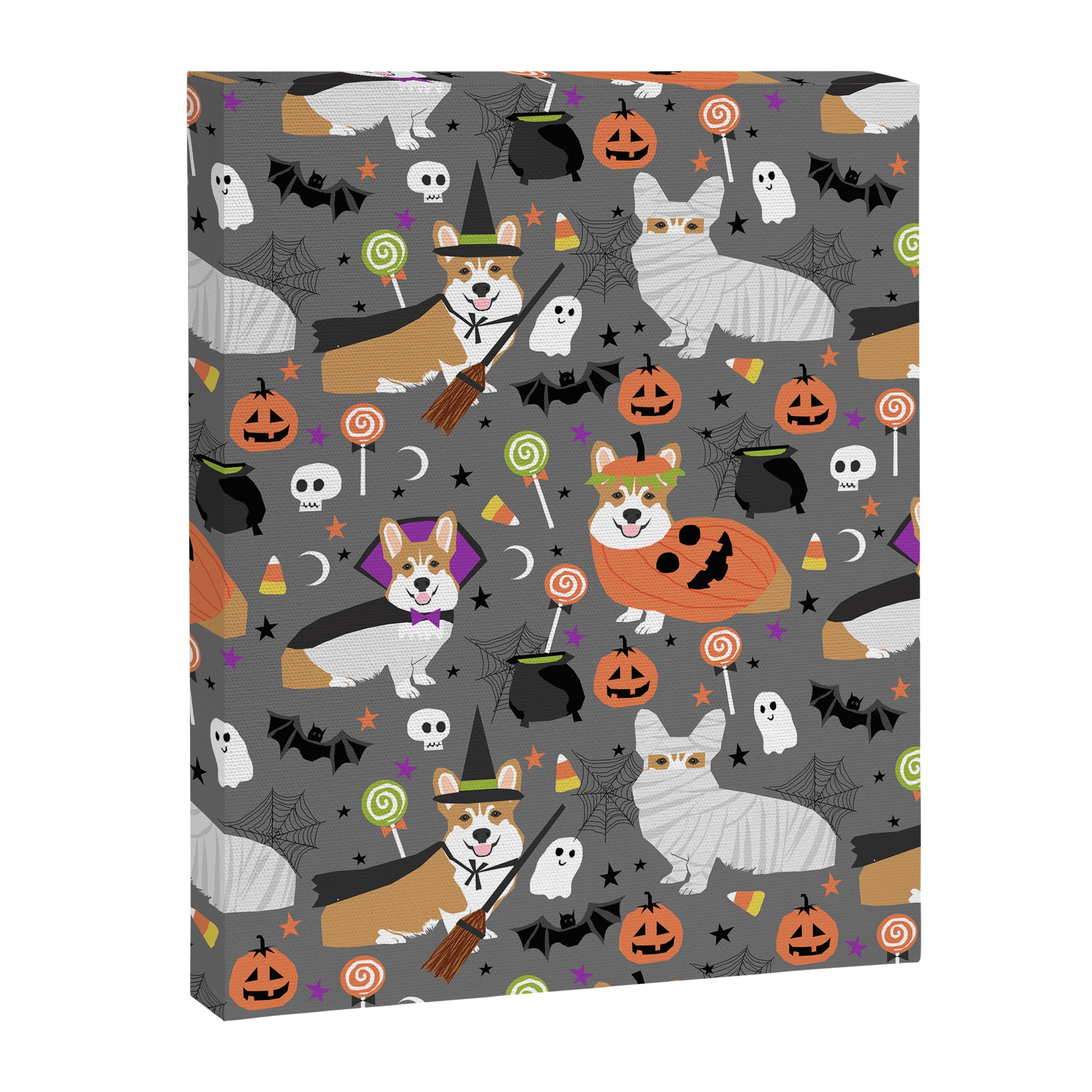 Corgi halloween costume ghost mummy vampire howl-o-ween dog gifts Canvas Print Gallery Image 8