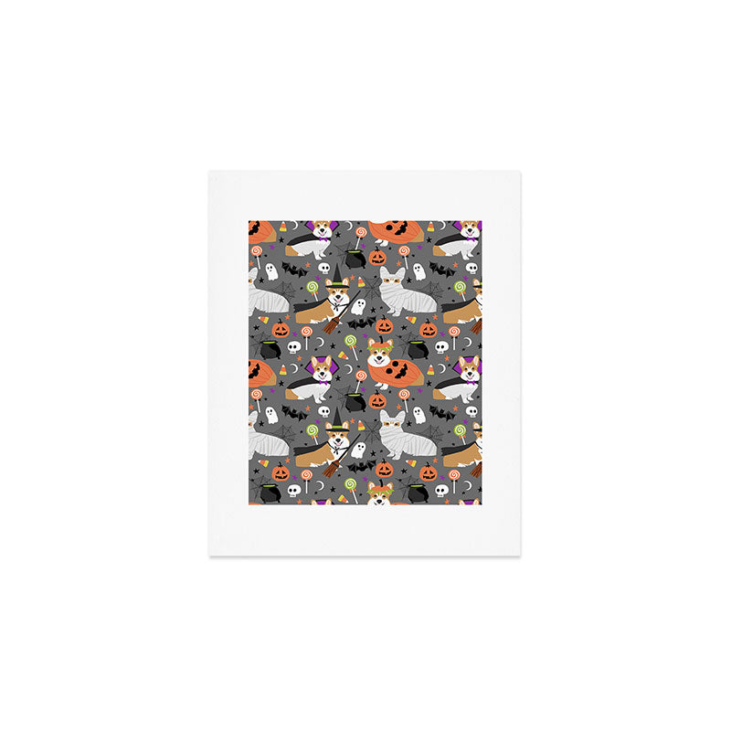 Corgi halloween costume ghost mummy vampire howl-o-ween dog gifts Art Print Gallery Image 1