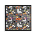 Corgi halloween costume ghost mummy vampire howl-o-ween dog gifts Framed Canvas Print Gallery Image 3