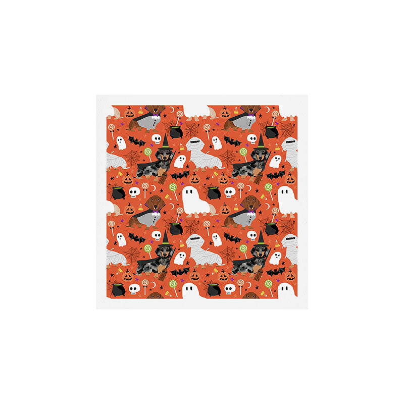 Dachshund dog breed halloween cute pattern doxie dachsie dog costumes Art Print Gallery Image 1