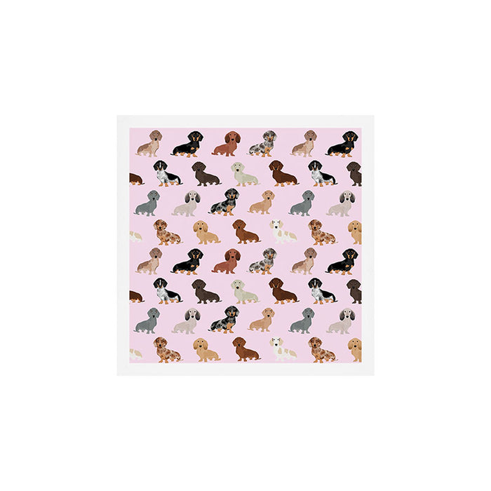 Dachshund dog breed pet pattern doxie coats dapple merle red black and tan Art Print Gallery Image 1