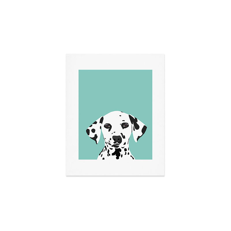 Dalmatian cute puppy dog black and white mint pastel gender neutral pet owner gifts love animals Art Print Gallery Image 1