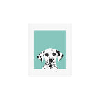Dalmatian cute puppy dog black and white mint pastel gender neutral pet owner gifts love animals Art Print Gallery Image 1