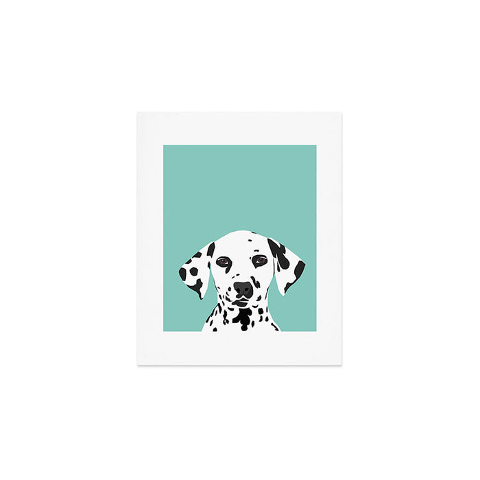 Dalmatian cute puppy dog black and white mint pastel gender neutral pet owner gifts love animals Art Print Gallery Image 1