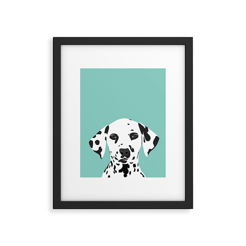 Dalmatian cute puppy dog black and white mint pastel gender neutral pet owner gifts love animals Framed Art Print Gallery Image 5