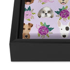 Dogs and cats pet friendly floral animal lover gifts dog breeds cat person Framed Canvas Print Gallery Image 2