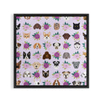 Dogs and cats pet friendly floral animal lover gifts dog breeds cat person Framed Canvas Print Gallery Image 3