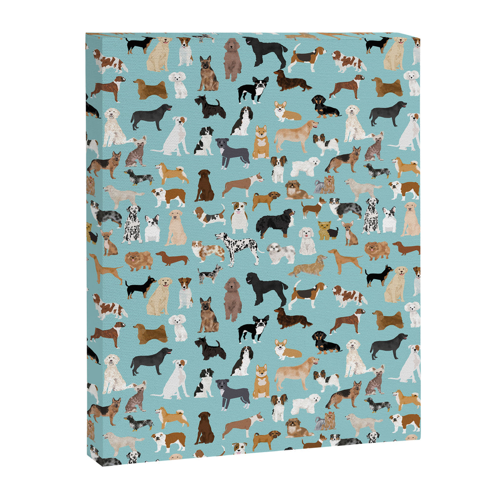 Dogs pattern print must have gifts for dog person mint dog breeds Canvas Print Gallery Image 6