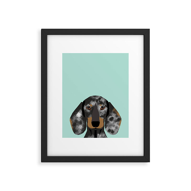 Doxie Dachshund merle dapple dog cute must have dog accessories dog gifts cute doxies dachshunds des Framed Art Print Gallery Image 5