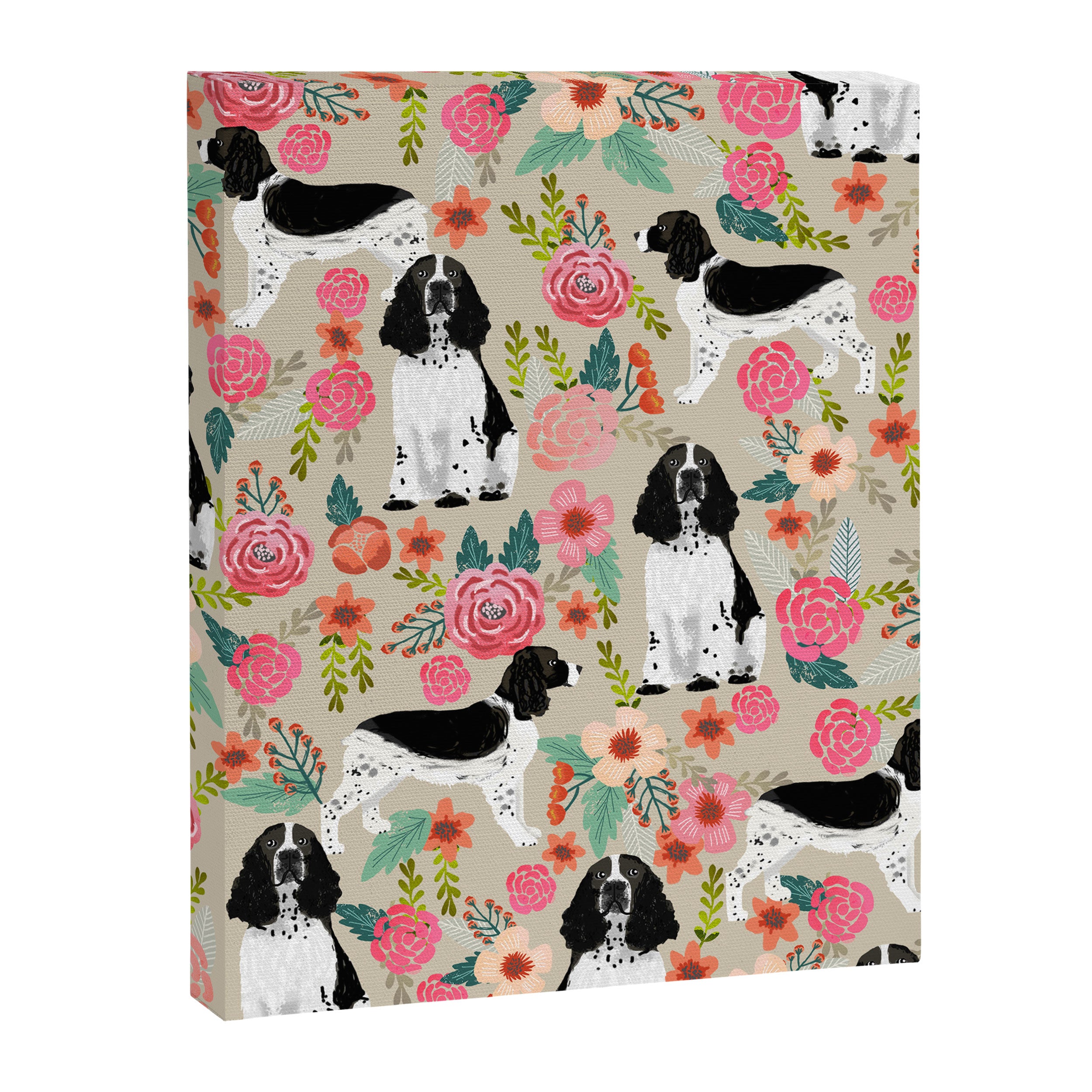 English Springer Spaniel dog breed florals dog gifts for dog lovers dog breeds Canvas Print Gallery Image 6