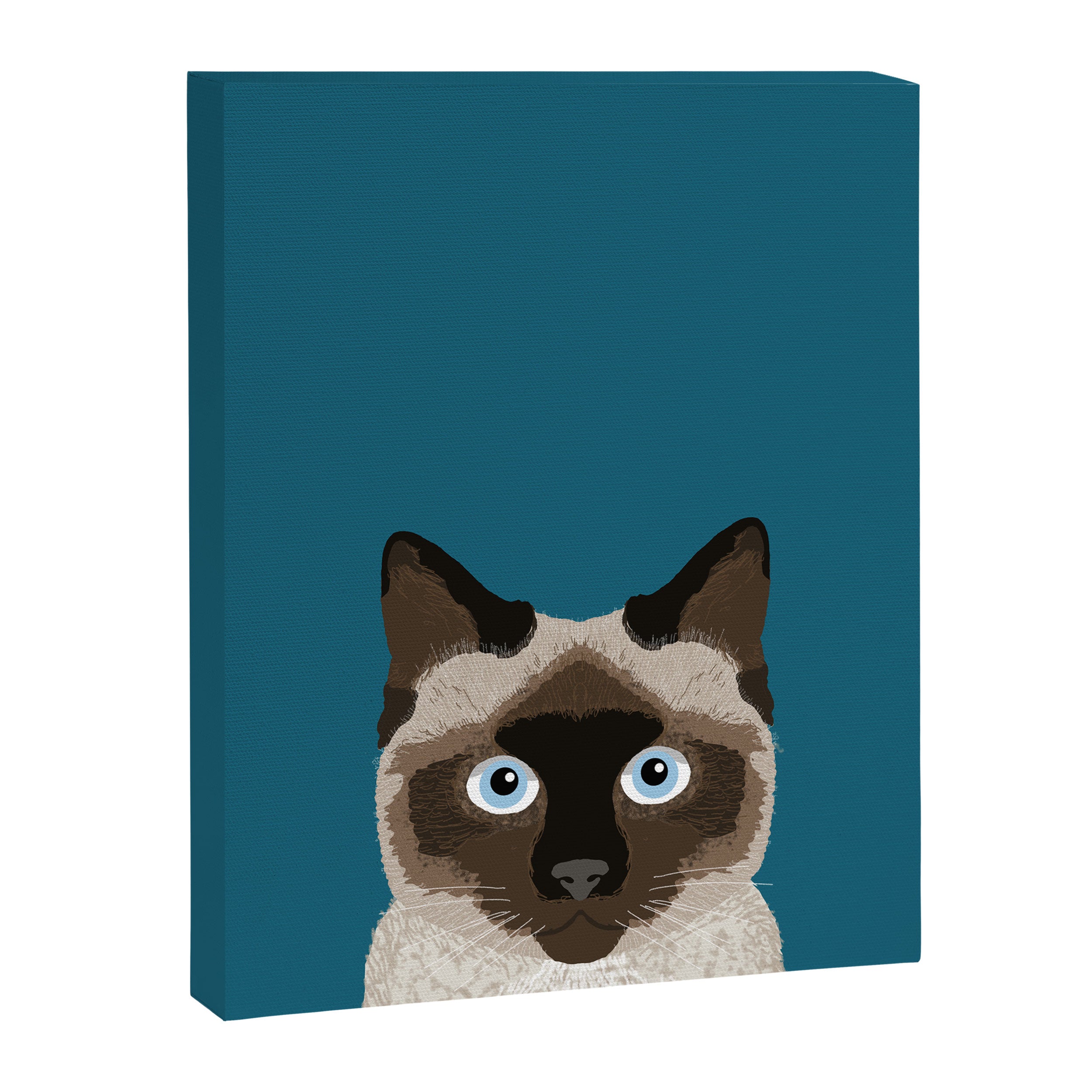 Ezra - Siamese Cat, Cute Kitten Retro Cat Art cell phone case, siamese, cute cat Canvas Print Gallery Image 6