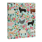 Farm animal sanctuary pig chicken cows horses sheep floral pattern gifts Canvas Print Gallery Image 8
