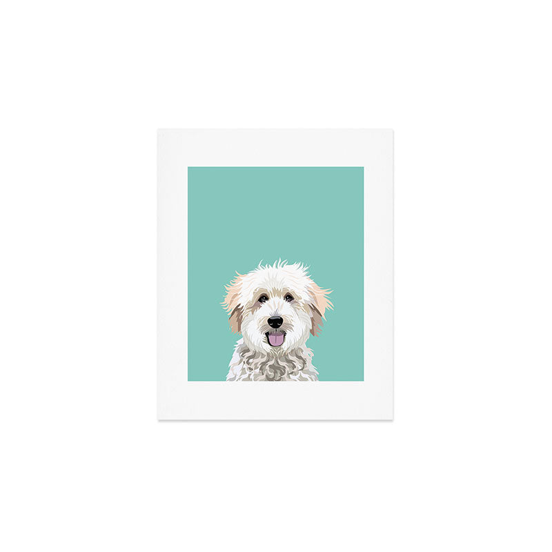 Golden Doodle pet portrait art print and dog gifts Art Print Gallery Image 1