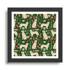 Golden Retriever festive christmas dog illustration pet portrait pet friendly gifts for dog breed Framed Art Print Gallery Image 1