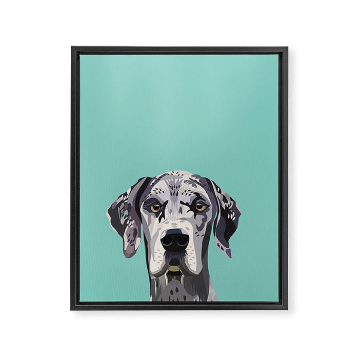 Great Dane pet portrait art print and dog gifts Framed Canvas Print Gallery Image 1
