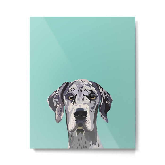 Great Dane pet portrait art print and dog gifts Metal Print Gallery Image 1