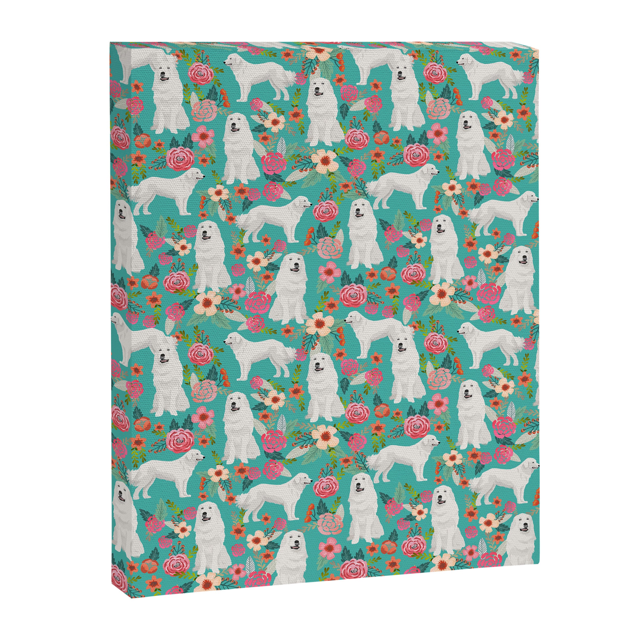 Great Pyrenees florals pattern dog breed must have dog lover gifts Canvas Print Gallery Image 6