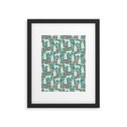 Great Pyrenees florals pattern dog breed must have dog lover gifts Framed Art Print Gallery Image 5
