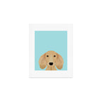 Long Haired Dachshund cream coat cute pet portraits custom dog breed art Art Print Gallery Image 1