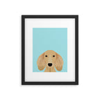 Long Haired Dachshund cream coat cute pet portraits custom dog breed art Framed Art Print Gallery Image 5