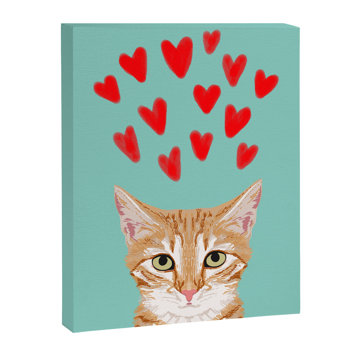 Mackenzie - Orange Tabby Cute Valentines Day Kitten Girly Retro Cat Art cell phone Canvas Print Gallery Image 6