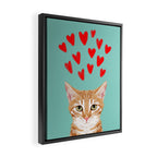 Mackenzie - Orange Tabby Cute Valentines Day Kitten Girly Retro Cat Art cell phone Framed Canvas Print Gallery Image 2