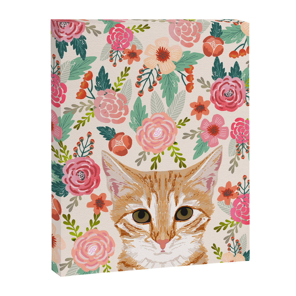 Tabby Cat florals cute spring garden kitten orange tabby cat lady funny girly cat art pet gifts  Canvas Print Gallery Image 6