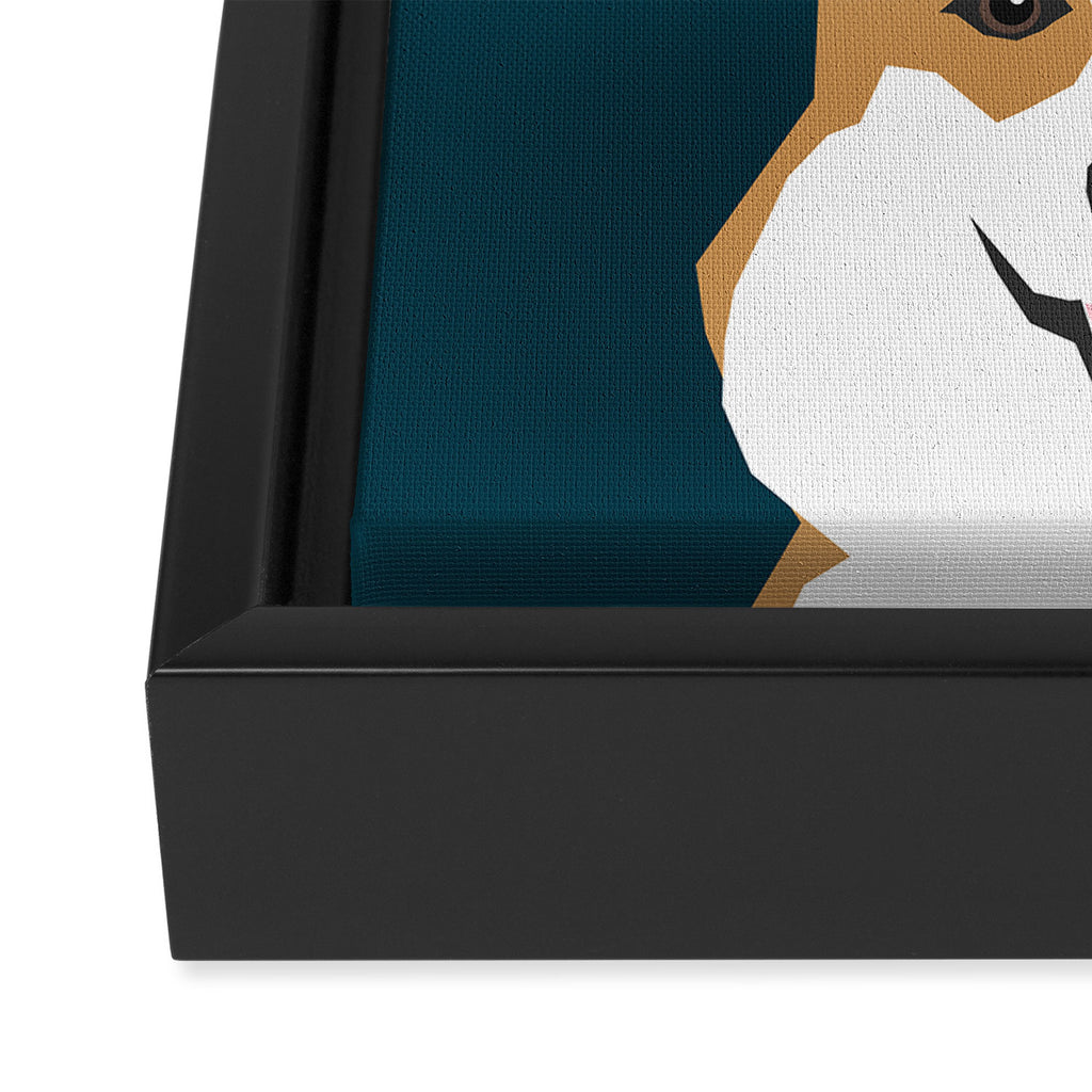 Teagan - Corgi Welsh Corgi gift phone case design for pet lovers and dog people Framed Canvas Print Gallery Image 3