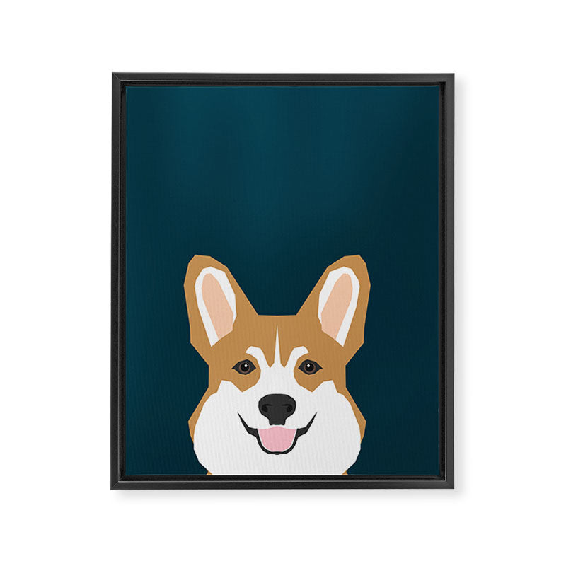 Teagan - Corgi Welsh Corgi gift phone case design for pet lovers and dog people Framed Canvas Print Gallery Image 6