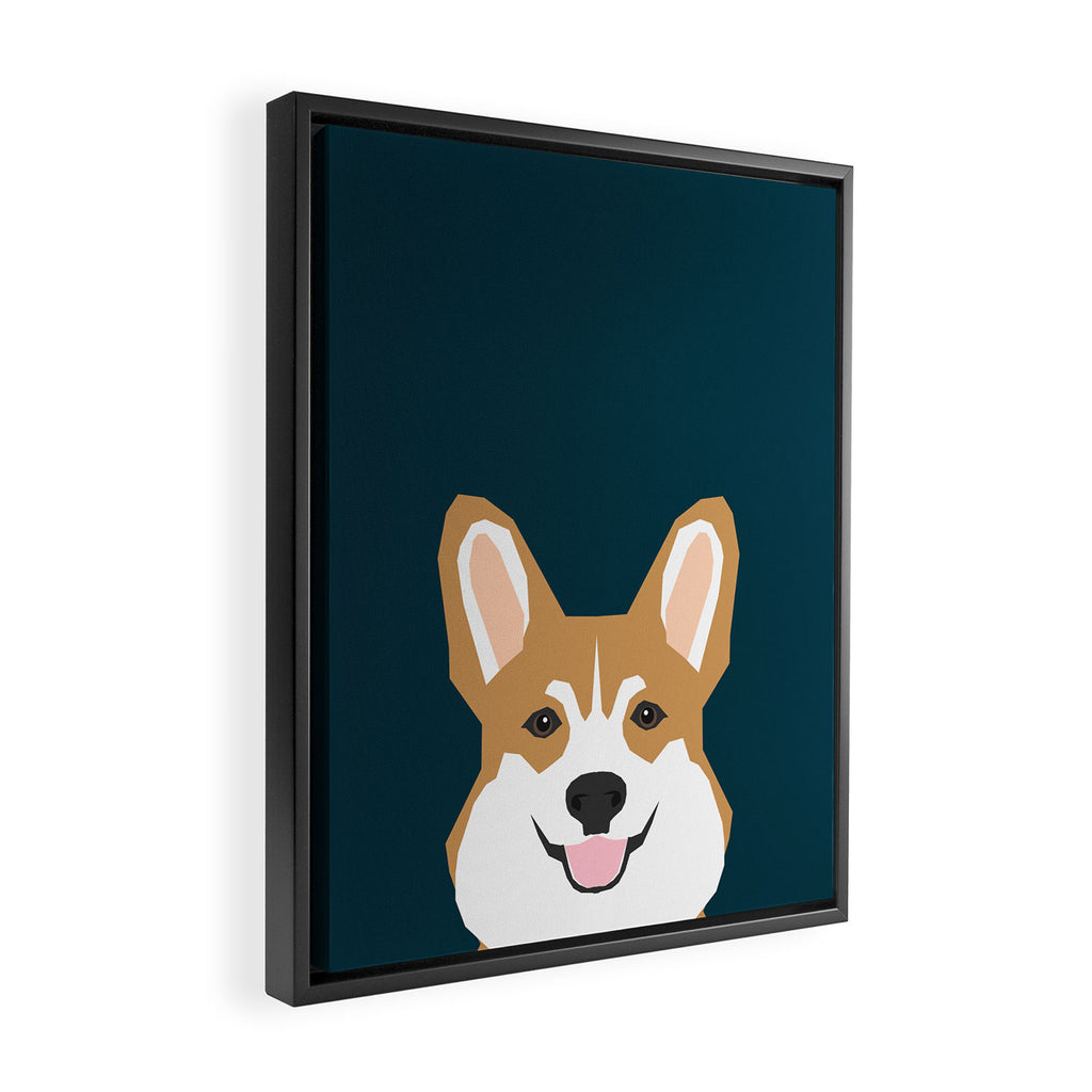 Teagan - Corgi Welsh Corgi gift phone case design for pet lovers and dog people Framed Canvas Print Gallery Image 2