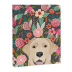Yellow Lab dog portrait labrador retriever dog art pet friendly florals floral Canvas Print Gallery Image 6