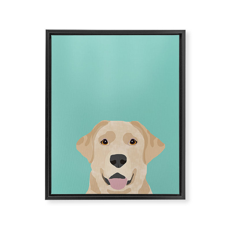 Yellow Lab dog portrait labrador retriever dog art pet friendly Framed Canvas Print Gallery Image 6