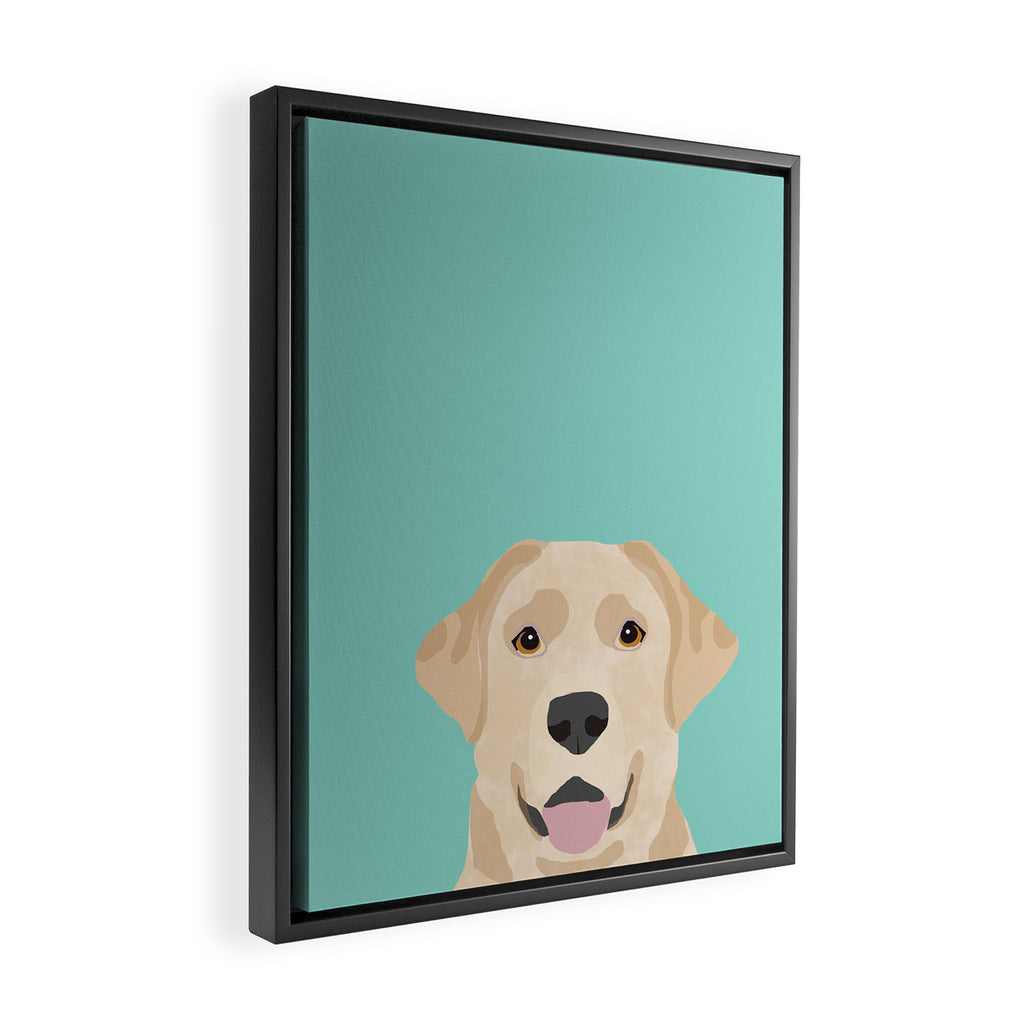 Yellow Lab dog portrait labrador retriever dog art pet friendly Framed Canvas Print Gallery Image 2